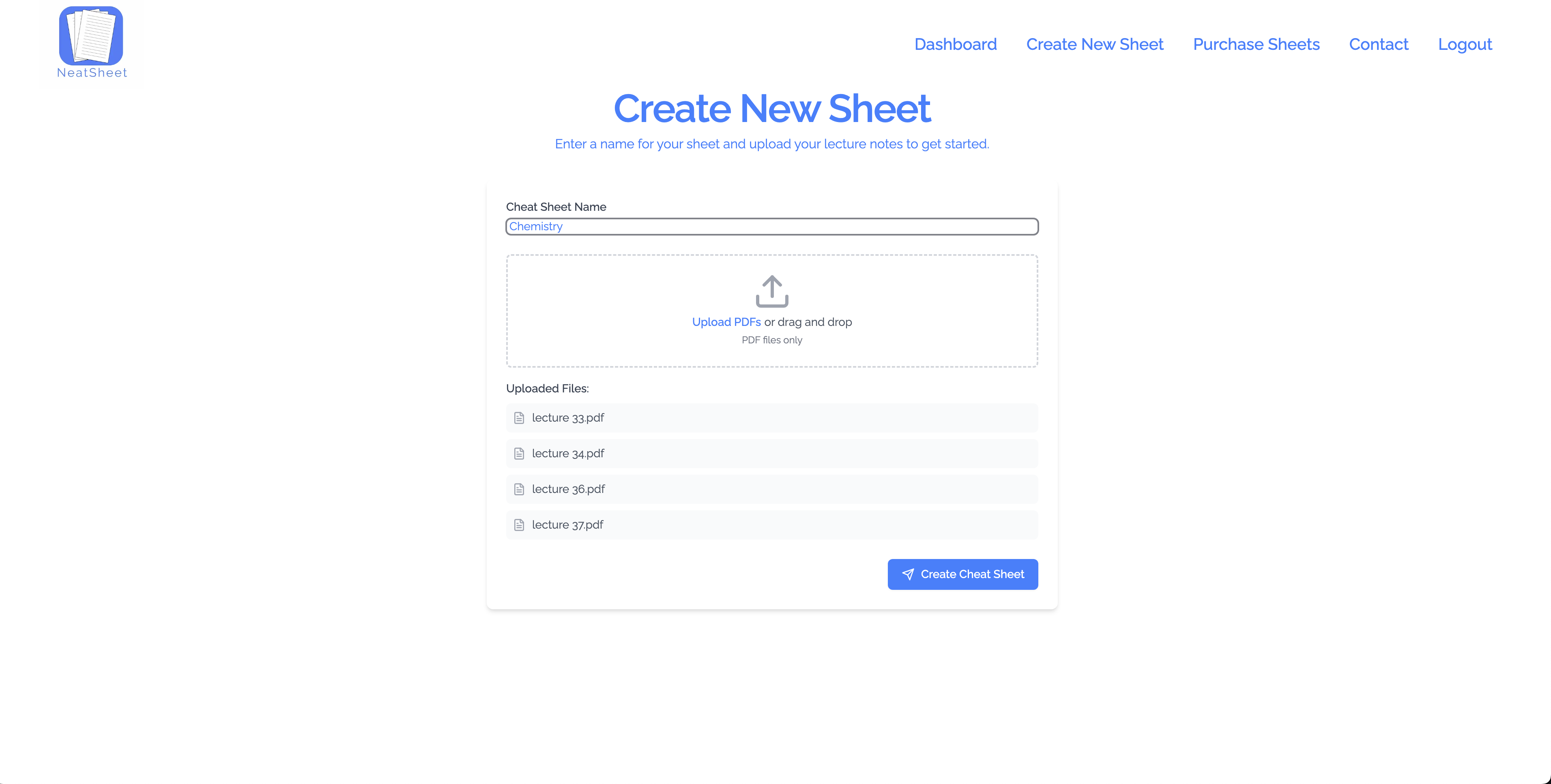 Cheat sheet generated from multiple slide decks